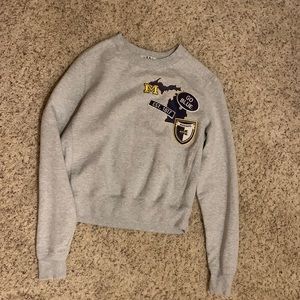 Grey Cropped University of Michigan Women’s Sweatshirt Size Small